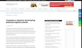 
							         Commerce ministry developing national logistics portal - domain-b.com								  
							    