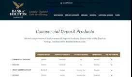 
							         Commercial Deposit Products - Bank of Houston								  
							    
