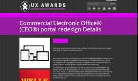 
							         Commercial Electronic Office® (CEO®) portal redesign | UX Awards								  
							    
