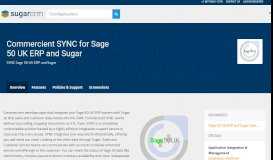 
							         Commercient SYNC for Sage 50 UK ERP and Sugar SugarCRM, Inc.								  
							    