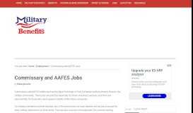 
							         Commissary and AAFES Jobs - Military Benefits								  
							    
