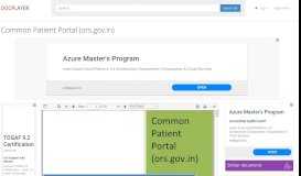 
							         Common Patient Portal (ors.gov.in) - PDF - docplayer.net								  
							    