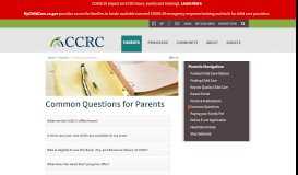 
							         Common Questions - Child Care Resource Center								  
							    