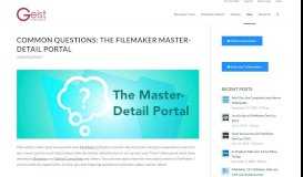 
							         Common Questions: The FileMaker Master-Detail Portal - Geist ...								  
							    
