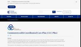 
							         - Commonwealth Coordinated Care Plus (CCC Plus) - Plan Detail								  
							    