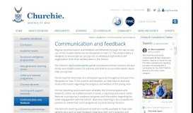 
							         Communication and feedback - Churchie								  
							    