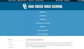 
							         Communication - Oak Creek - Franklin Joint School District								  
							    