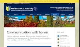 
							         Communication with home – Manshead CE Academy								  
							    