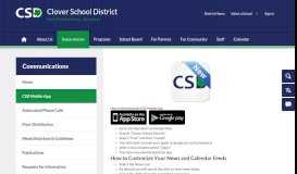 
							         Communications / CSD Mobile App - Clover School District								  
							    
