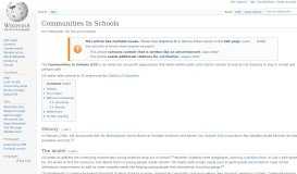 
							         Communities In Schools - Wikipedia								  
							    