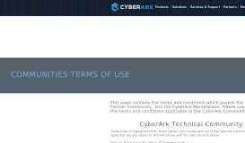 
							         Communities Terms of Use | CyberArk								  
							    