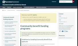 
							         Community benefit funding programs | Department of Justice and ...								  
							    