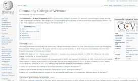 
							         Community College of Vermont - Wikipedia								  
							    