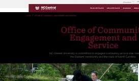 
							         Community Engagement and Service - North Carolina Central University								  
							    