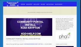 
							         COMMUNITY PORTAL INSTALL KODI KRYPTON - - KOD1HELP.COM								  
							    