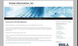 
							         Community (Portal) Websites - Global Information, Inc.								  
							    