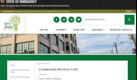 
							         Community Services Unit - West Orange, NJ - Official Website								  
							    
