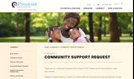 
							         Community Support Request | Passavant Area Hospital								  
							    