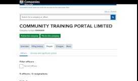 
							         COMMUNITY TRAINING PORTAL LIMITED - Officers (free information ...								  
							    