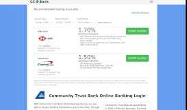 
							         Community Trust Bank Online Banking Login - CC Bank								  
							    