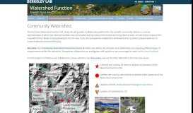 
							         Community Watershed - Watershed Function SFA								  
							    