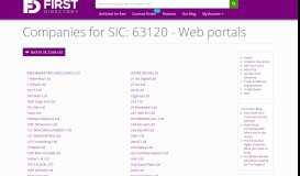 
							         Companies for SIC: 63120 - Web portals - 1st Directory								  
							    