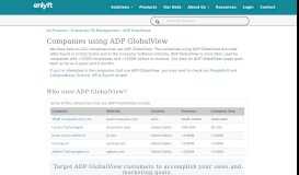 
							         Companies using ADP GlobalView - Enlyft								  
							    