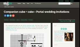 
							         Companion cube + cake = Portal wedding invitations | Offbeat Bride								  
							    