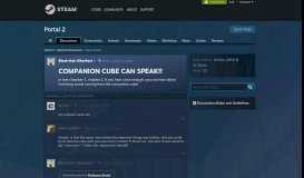 
							         COMPANION CUBE CAN SPEAK!! :: Portal 2 General Discussions								  
							    