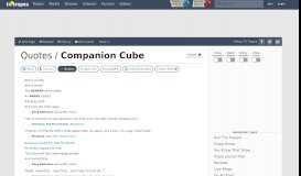 
							         Companion Cube / Quotes - TV Tropes								  
							    