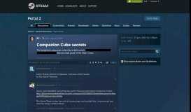 
							         Companion Cube secrets :: Portal 2 General Discussions								  
							    