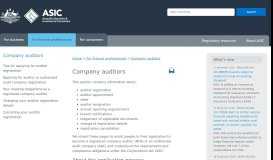 
							         Company auditors | ASIC - Australian Securities and Investments ...								  
							    