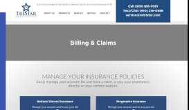 
							         Company Billing & Claims Information | Tristar Insurance								  
							    