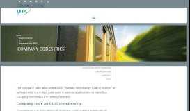 
							         Company Codes (RICS) - UIC - International union of railways								  
							    