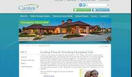 
							         Company Overview | Cantex Continuing Care Network | Texas								  
							    