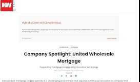 
							         Company Spotlight: United Wholesale Mortgage | 2017-05-01 ...								  
							    