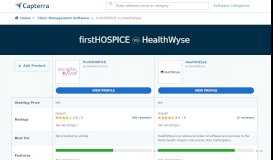 
							         Compare firstHOSPICE vs HealthWyse - Capterra								  
							    