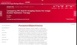 
							         Comparing MV And kV Imaging Doses For Image Guided Radiation ...								  
							    