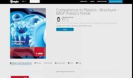 
							         Competence in Plastics - Brochure - BASF Plastics Portal - Yumpu								  
							    