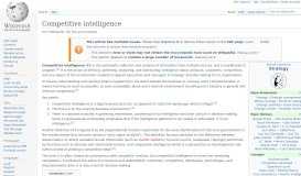 
							         Competitive intelligence - Wikipedia								  
							    