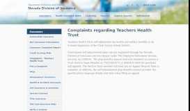 
							         Complaints - Teachers Health Trust - Nevada Division of Insurance								  
							    