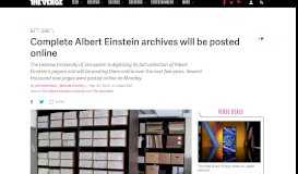 
							         Complete Albert Einstein archives will be posted online - The Verge								  
							    