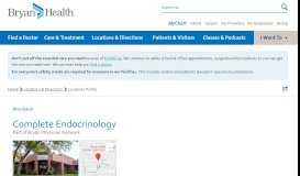 
							         Complete Endocrinology | Lincoln, NE | Bryan Health								  
							    