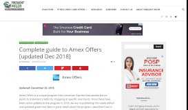 
							         Complete guide to Amex Offers [updated Dec 2018] - Frequent Miler								  
							    