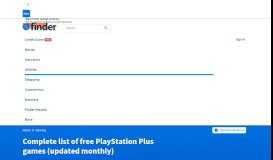 
							         Complete list of free PlayStation Plus games (updated monthly) - Finder								  
							    