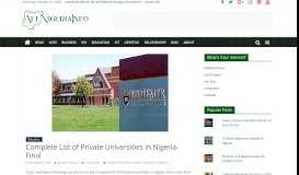 
							         Complete List of Private Universities in Nigeria- Final - iDONSABI								  
							    