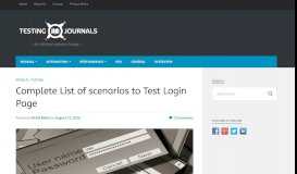 
							         Complete List of scenarios to Test Login Page | Testing Journals								  
							    