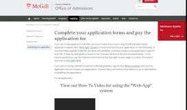 
							         Complete your application forms and pay the ... - McGill University								  
							    