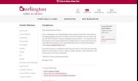 
							         Compliance | Vendor Relations at Burlington Stores, Inc.								  
							    