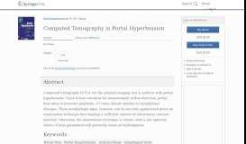 
							         Computed Tomography in Portal Hypertension | SpringerLink								  
							    